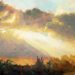 "Rayon d'espoir" par Christopher Clark, peinture à l'huile originale, paysage ensoleillé