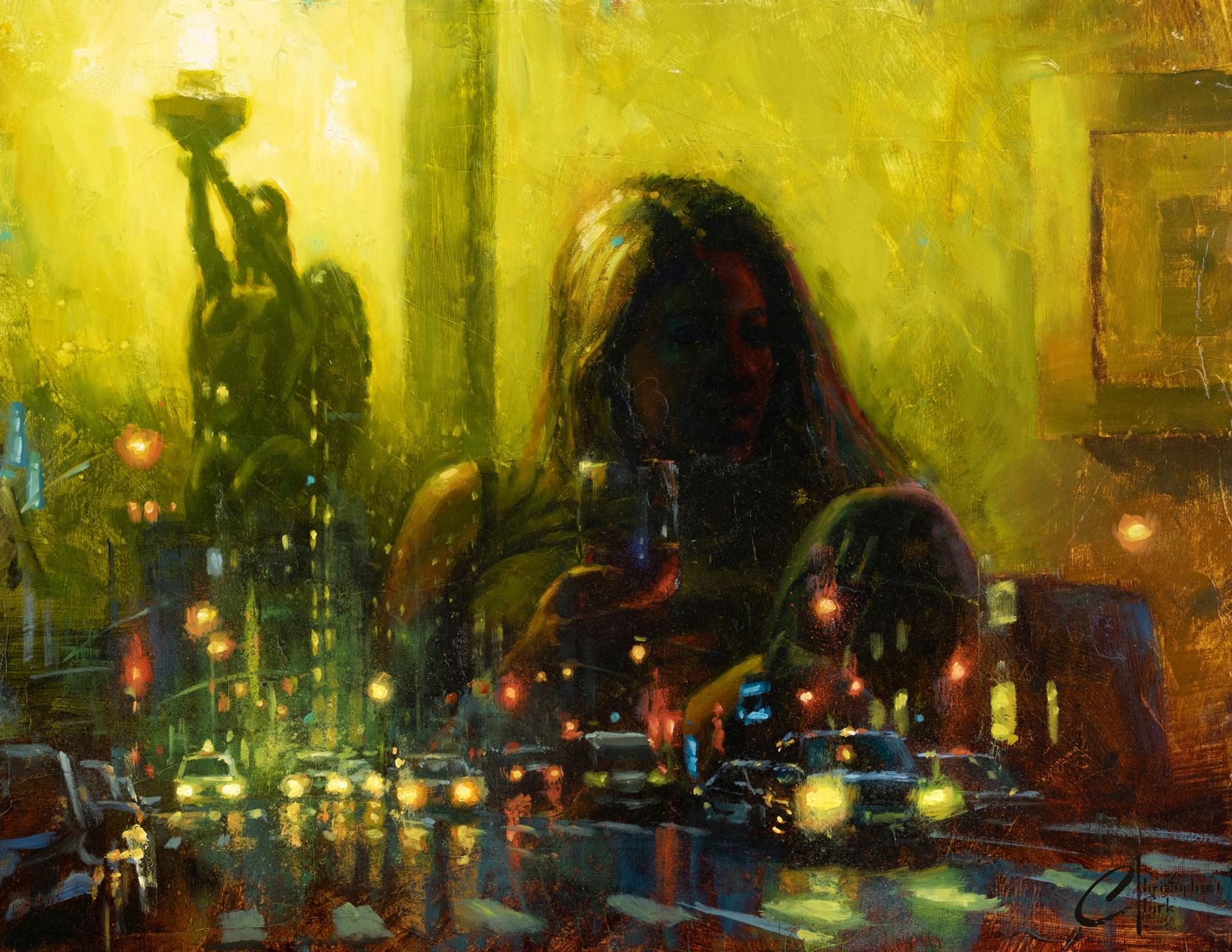 Christopher Clark Portrait Painting - Wine and Glow