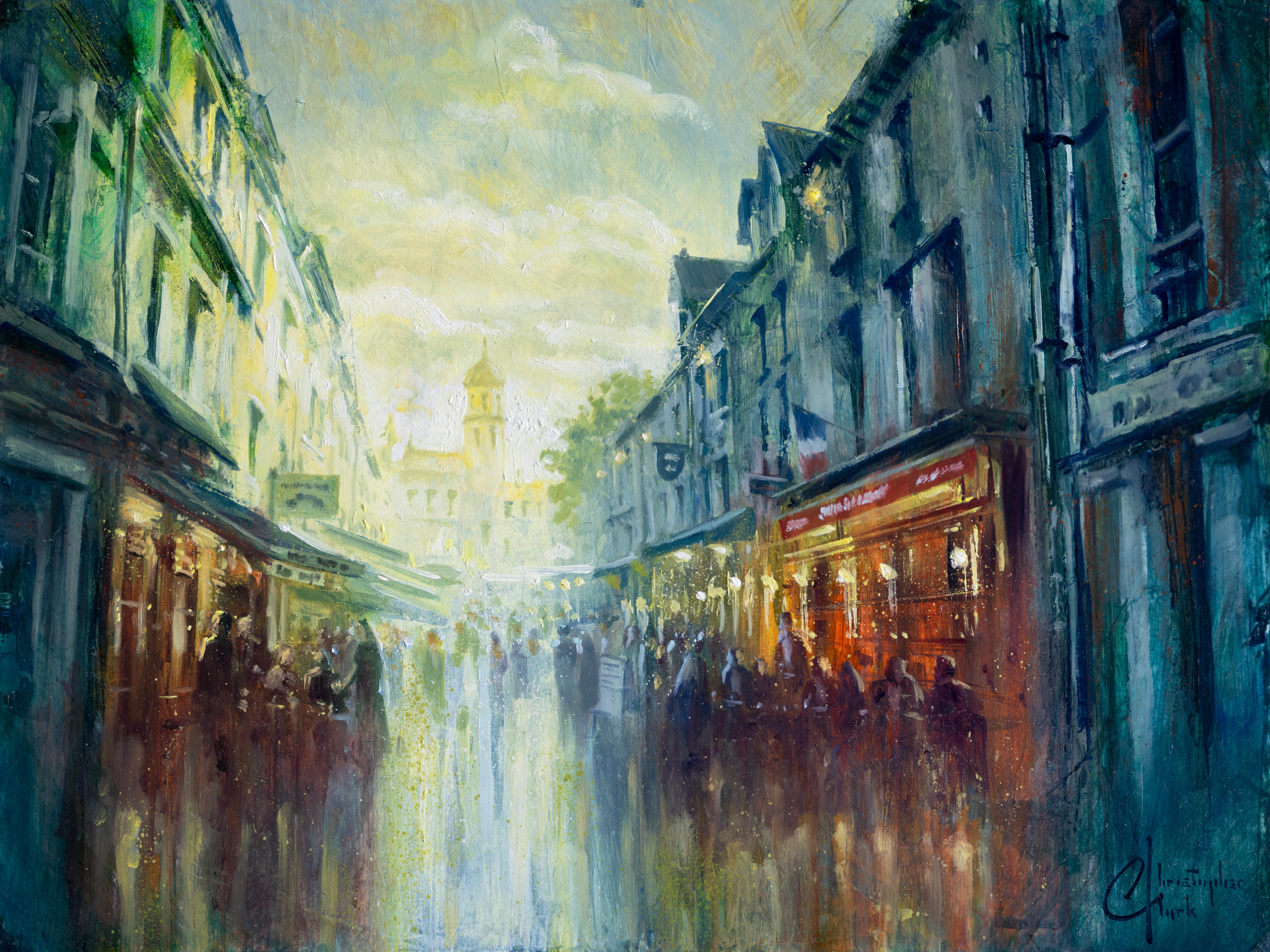 "Calle Honfleur" (2024) Por Christopher Clark, Paisaje urbano, Óleo y acrílico