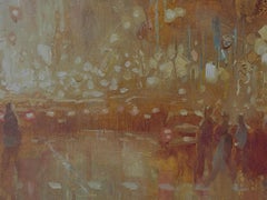 "NYC - Central Park West" (2019) di Christopher Clark, Paesaggio urbano dipinto a olio