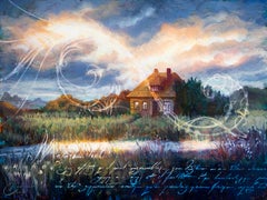 "Atardecer en la casa Saint Michel" (2024) Por Christopher Clark, Pintura al óleo y acrílica