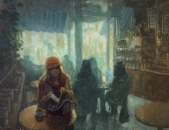 "The Journal" by Christopher Clark, Girl Reading in Cafe