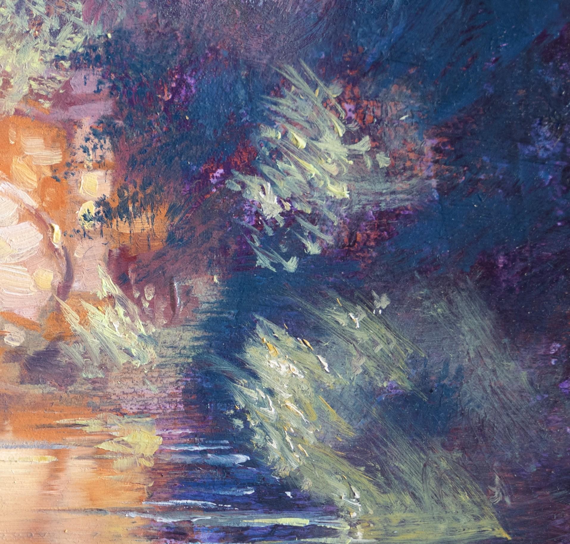 „Toulouse Canal de Brienne Bridge“ (2024) von Christopher Clark, Öl und Acryl im Angebot 9
