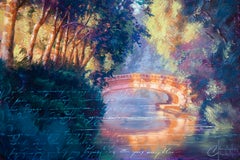 « Toulouse Canal de Brienne Bridge » (2024) par Christopher Clark, huile et acrylique