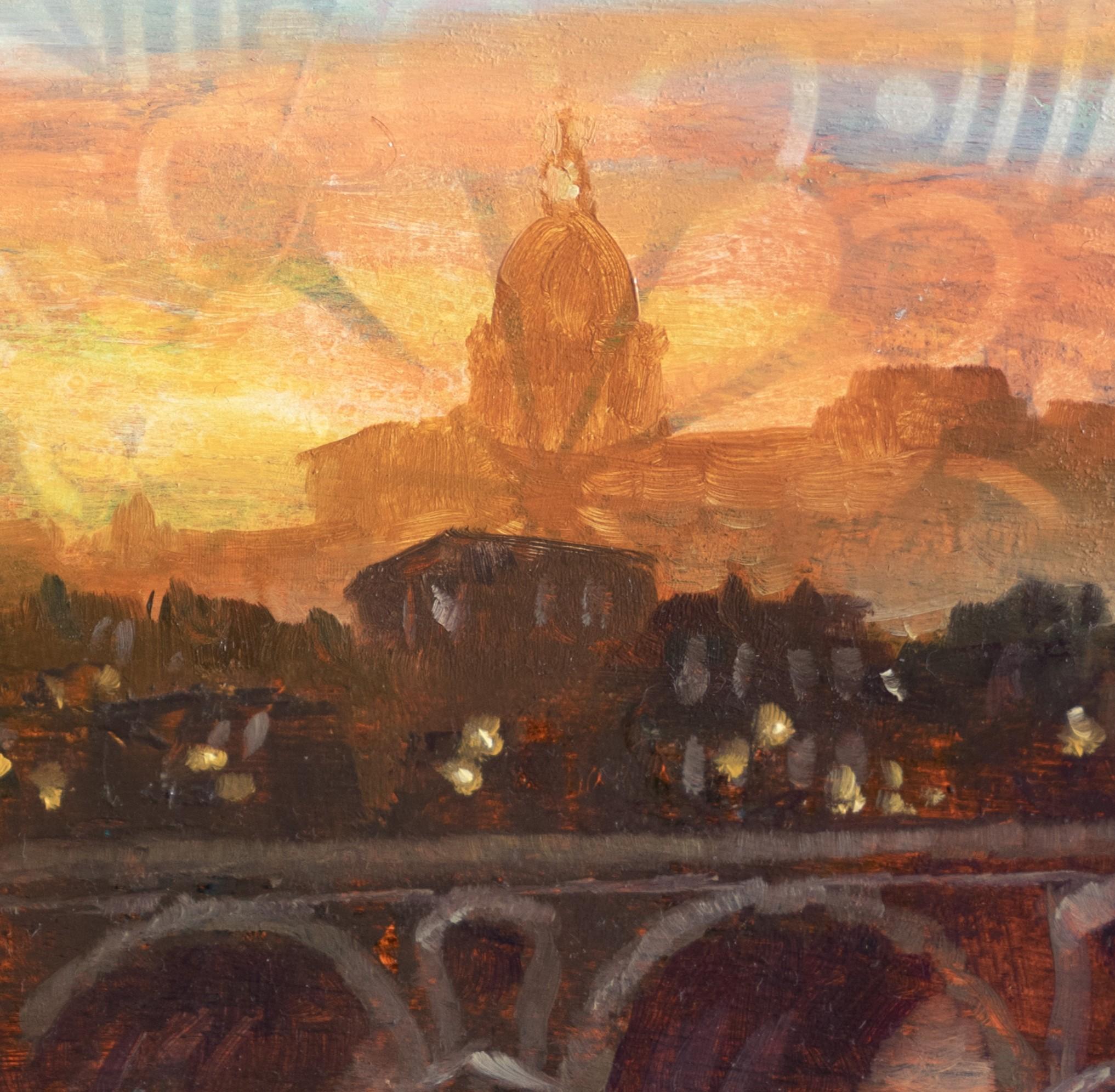 „Toulouse Pont Neuf Sonnenaufgang“ (2024) von Christopher Clark, Öl- und Acrylgemälde im Angebot 8
