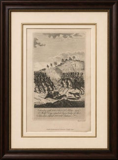 Christopher Columbus Battle in Hispaniola, Antique Engraving, Dublin c.1815