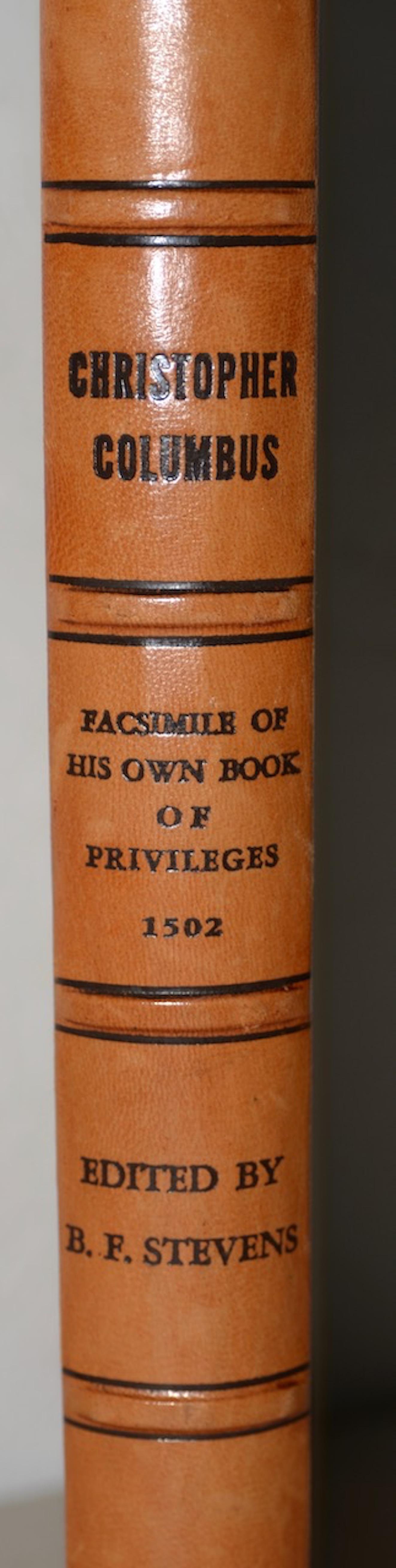 Christopher Columbus Fascimile of His Own Book of Privileges 1502, Mexico, 1992

This rare book is a collection of Christopher Columbus archives that are found in the Foreign Office in Paris.

Text with translation into English.

From a
