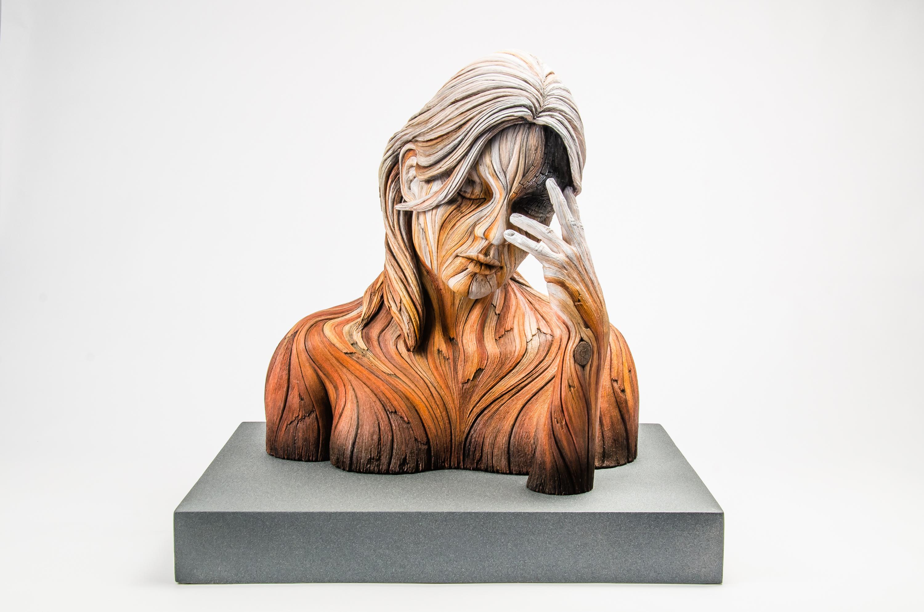 Christopher David White Figurative Sculpture - My Grain, Contemporary Ceramic Sculpture with Acrylic Paint, Mixed Media