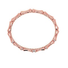Christopher Designs 14k Rose Gold Memory Cuff Diamond Bracelet