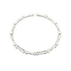 Christopher Designs 14k White Gold Memory Cuff Diamond Bracelet