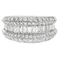 Christopher Designs 1.52 Carat Crisscut & Round Dia. Plat. Band Ring - Sz. 6