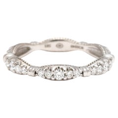 Christopher Designs .42ctw Diamond Scalloped Band, 14k White Gold, Ring Size 7