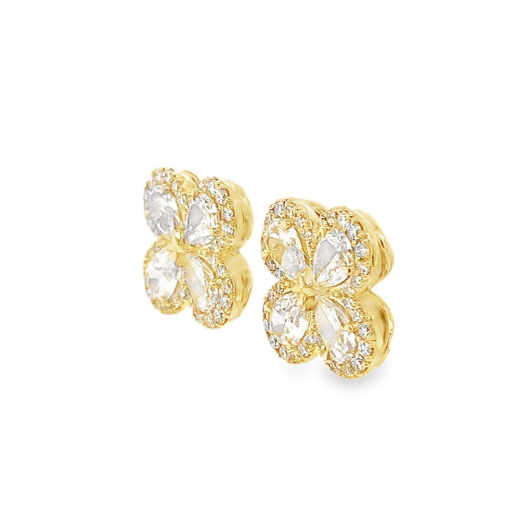 Contemporary Christopher Designs Classic L'Amour Crisscut Pear Shaped Diamond Earring For Sale