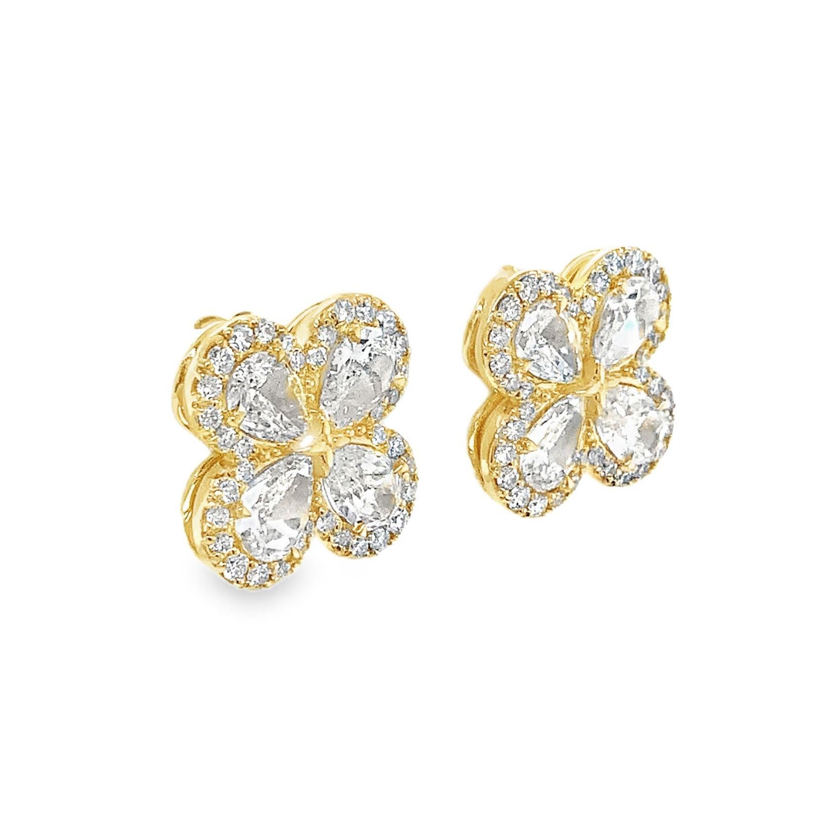 Women's Christopher Designs Classic L'Amour Crisscut Pear Shaped Diamond Earring For Sale