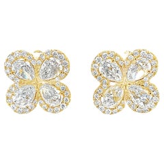 Christopher Designs Classic L'Amour Crisscut Pear Shaped Diamond Earring