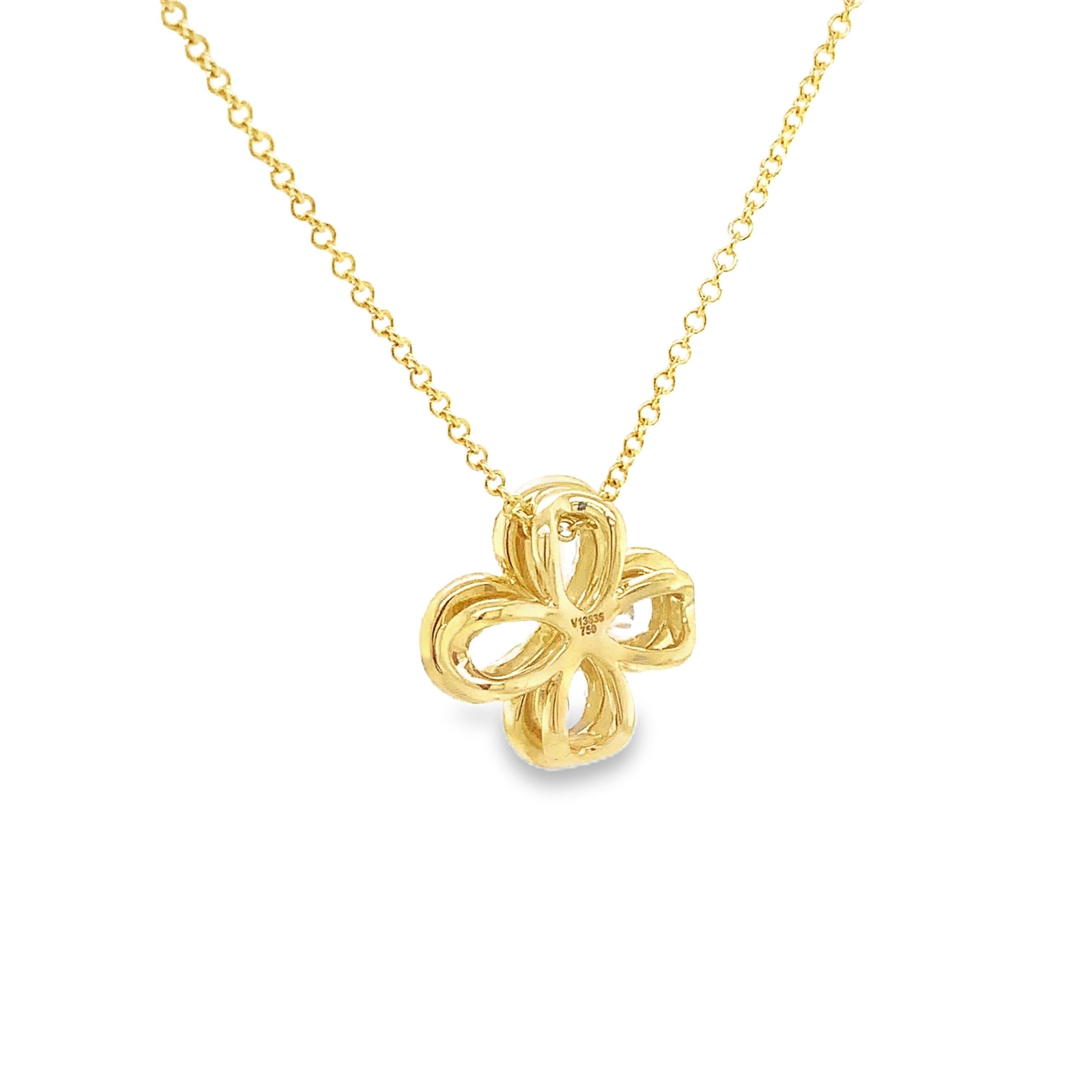 Christopher Designs Ciondolo classico L'Amour con diamante a forma di pera tagliato a vivo in 18 carati In condizioni Nuovo in vendita a Los Gatos, CA