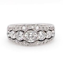Christopher Designs Crisscut 7 Round Diamonds 1.15ctw Wedding Band 18K WG