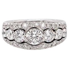 Christopher Designs: fascia nuziale con 7 diamanti rotondi da 1,15 carati, 18K WG