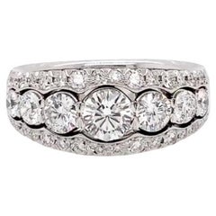 Christopher Designs Crisscut 7 Runde Diamanten 1,15ctw Ehering 18K WG