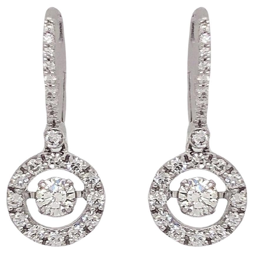 Christopher Designs Crisscut Diamond Drop Earring, 18k White Gold For Sale