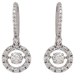 Boucles d'oreilles en or blanc 18 carats avec diamants ciselés Christopher Designs