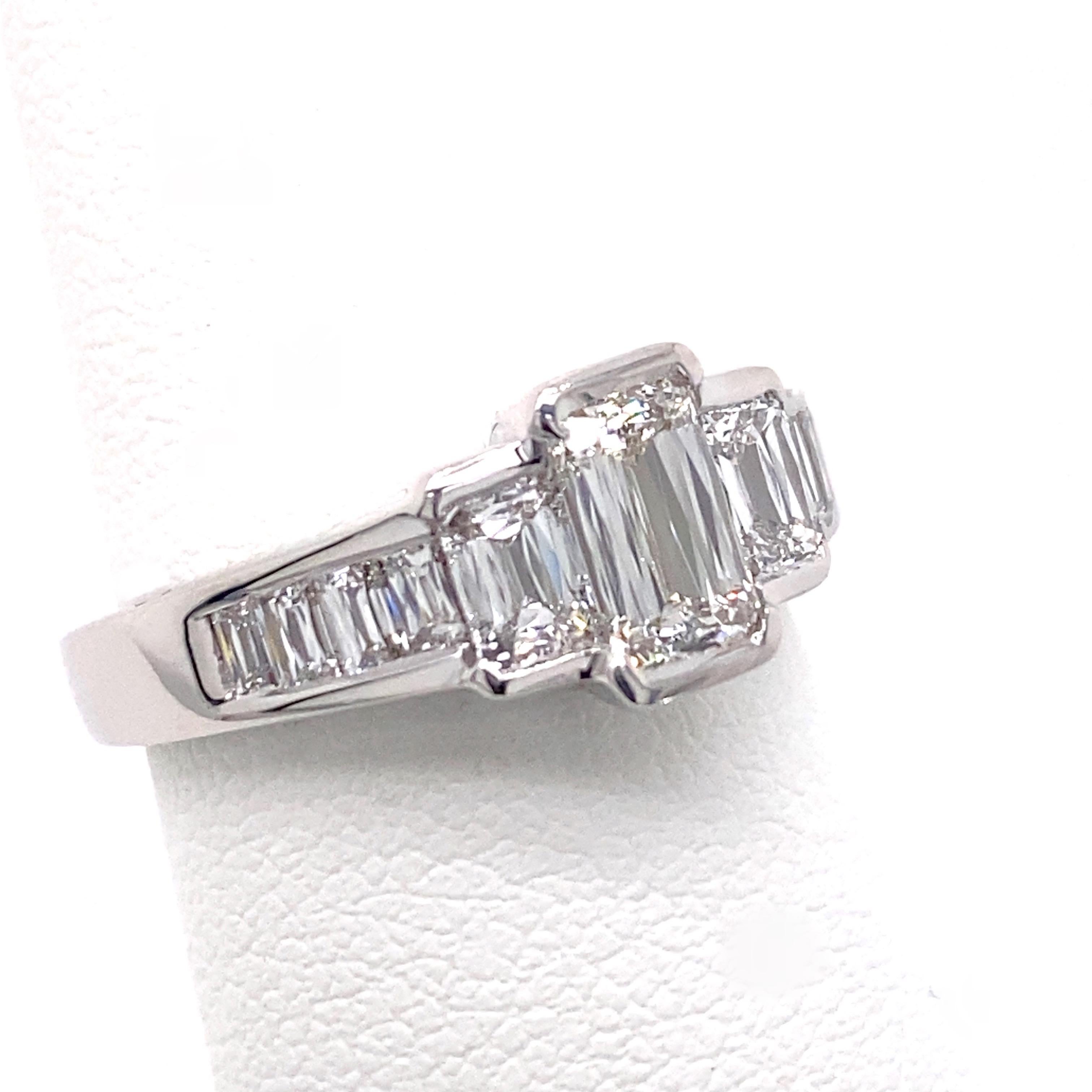 Christopher Designs CRISSCUT Diamond L'Amour Engagement Ring 1.75 tcw 18kt WG For Sale 1