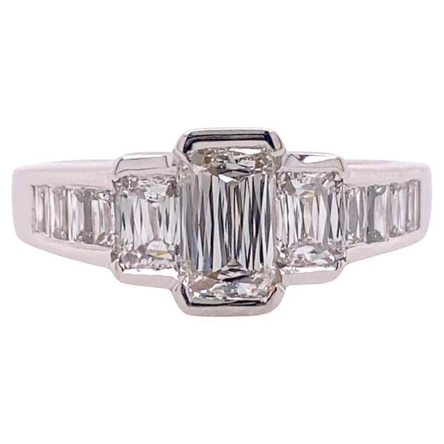 Christopher Designs L'Amour Crisscut 5 Stone Halo Diamond Ring 18K ...