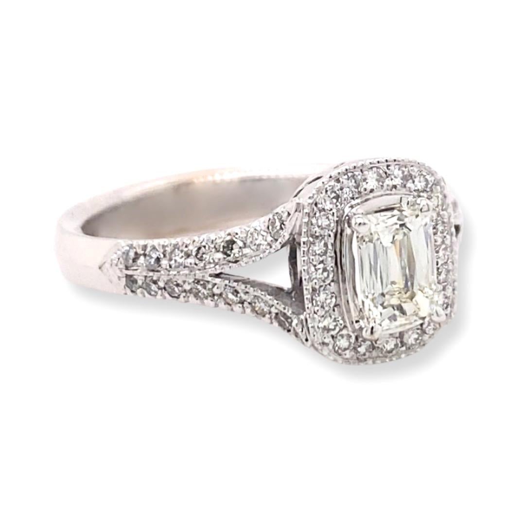Christopher Designs CRISSCUT Diamond L'Amour Split Shank Engagement Ring 1.00tcw For Sale 3