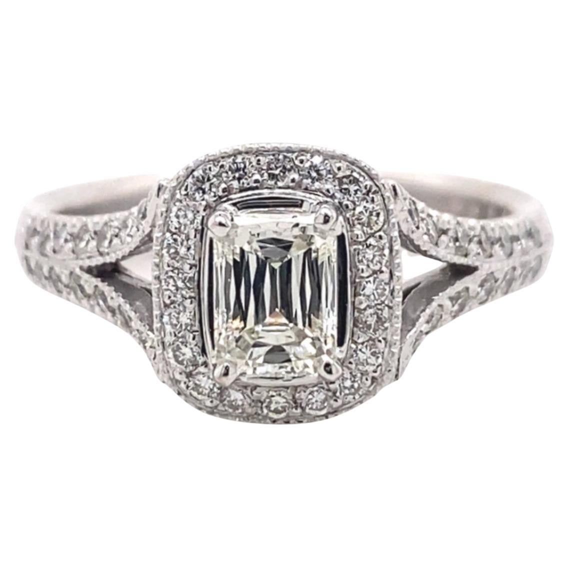 Christopher Designs CRISSCUT Diamond L'Amour Split Shank Engagement Ring 1.00tcw For Sale