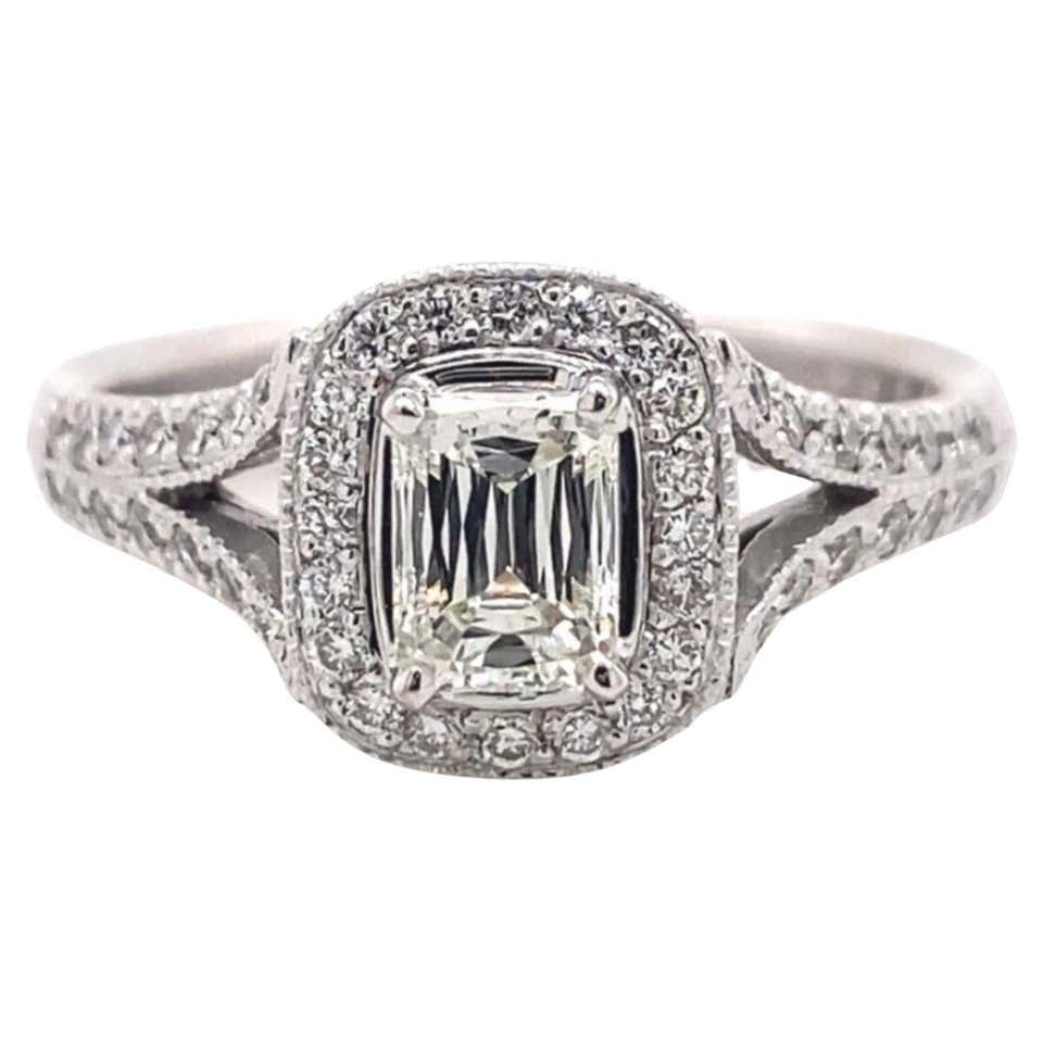 Christopher Designs L'Amour Crisscut 3 Diamond Halo Ring Set in 18K ...