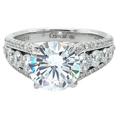 Christopher Designs Crisscut Diamond Semi-Mount Setting is Set in 18k White Gold