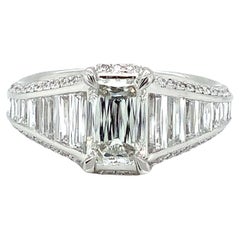Christopher Designs Bague de fiançailles en émeraude taillée en relief et diamants de 1,06 carat