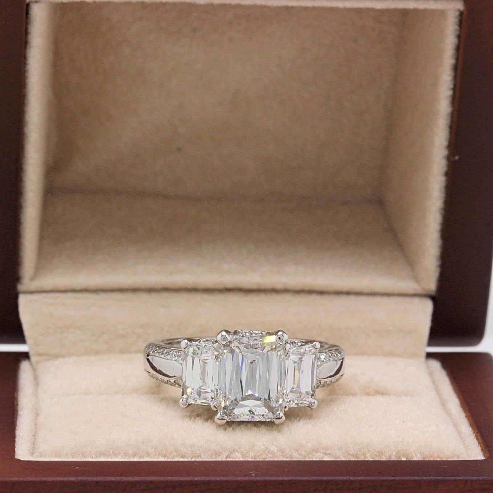 Christopher Designs Crisscut Emerald Diamonds Engagement Ring 4.01 TCW Platinum 2