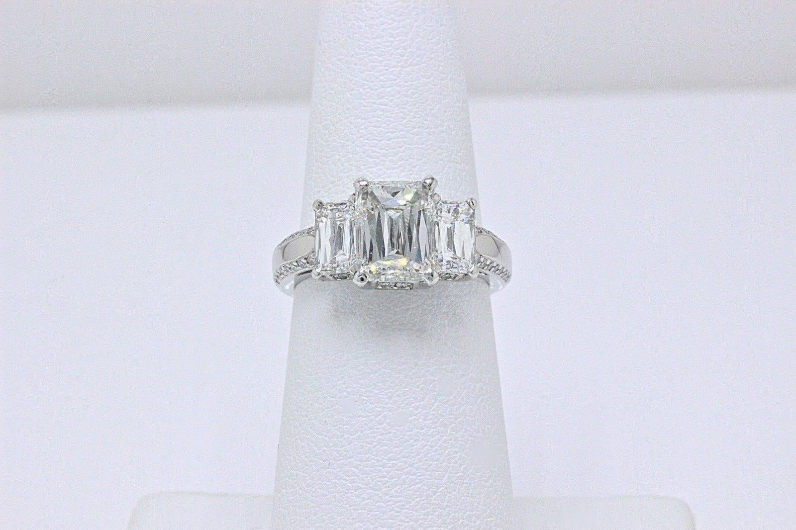 Christopher Designs Crisscut Emerald Diamonds Engagement Ring 4.01 TCW Platinum 3
