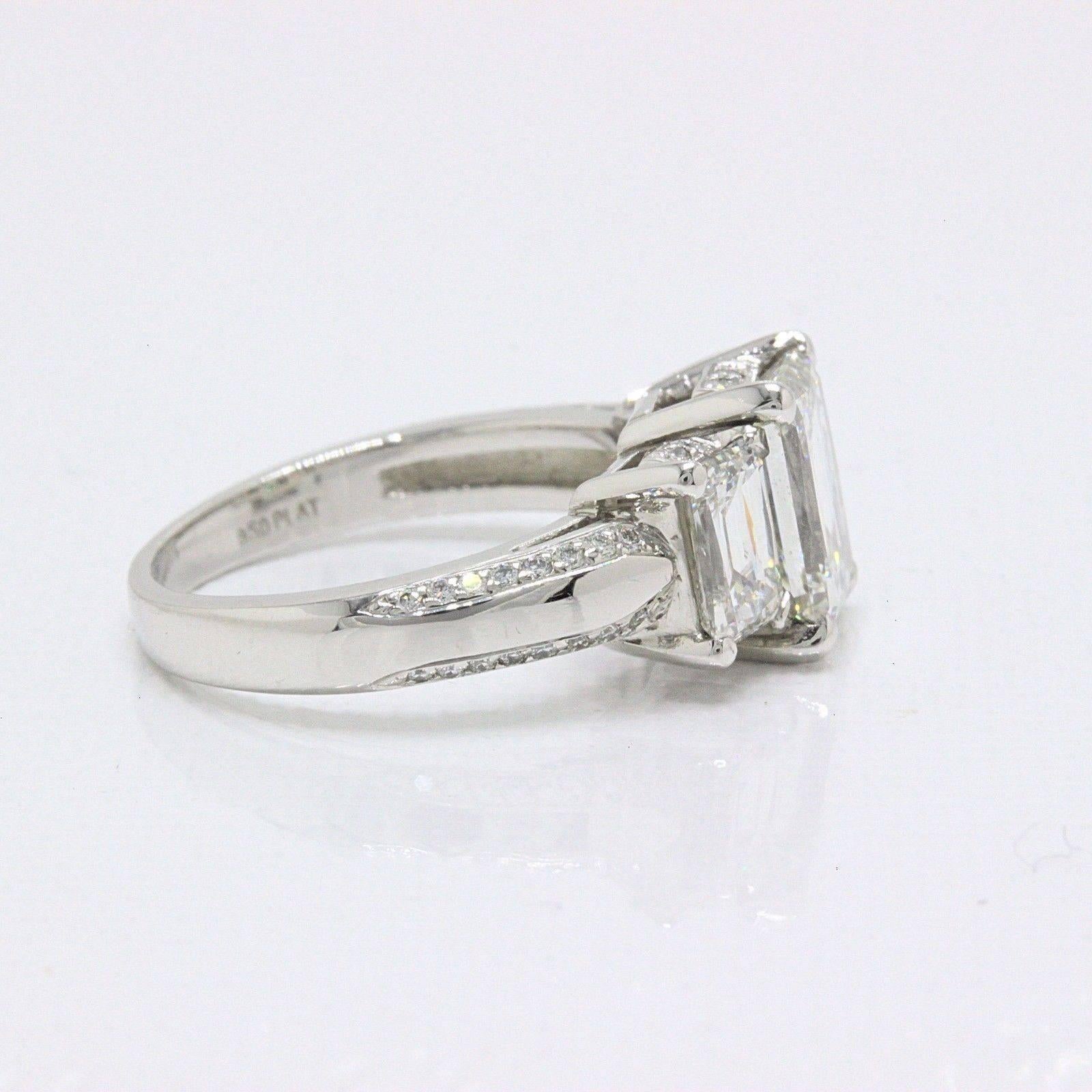 Emerald Cut Christopher Designs Crisscut Emerald Diamonds Engagement Ring 4.01 TCW Platinum