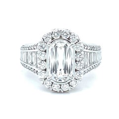 Christopher Designs Crisscut Engagement Ring with 3.10 cts Set in Platinum