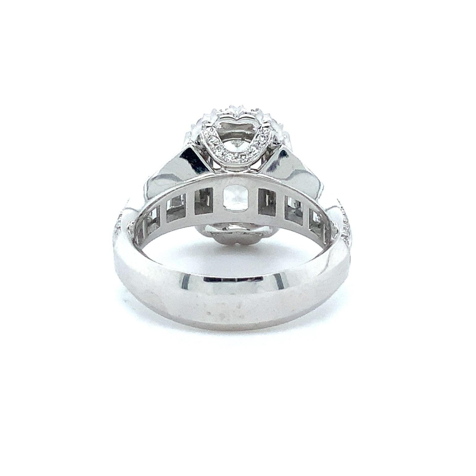 Emerald Cut Christopher Designs Crisscut Engagement Ring with 3.10 cts Set in Platinum For Sale