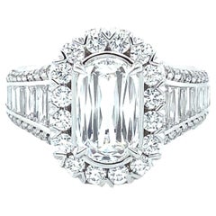 Christopher Designs Bague de fiançailles en platine avec diamants de 3,10 carats