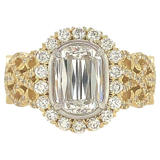 Christopher Designs Crisscut Round Halo Diamond Engagement Ring 18k ...