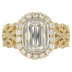 Christopher Designs Bague de fiançailles L'Amour en or jaune 18 carats et diamants, taille brute