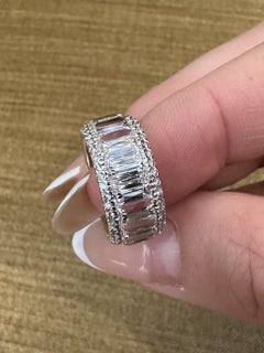 Christopher Designs Crisscut L'Amour Diamond Wide Eternity Band Oro bianco 18 carati
