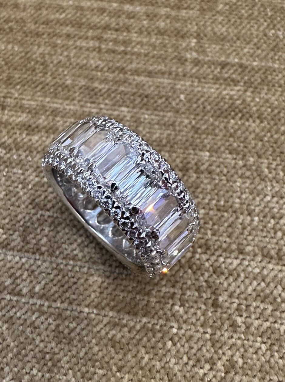Christopher Designs Crisscut L'Amour Diamant Breiter Eternity-Ring 18k Weißgold mit Crisscut 2
