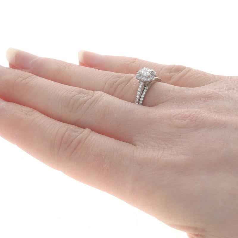 Women's Christopher Designs Diamond Engagement Ring Wedding Band White Gold 14k Cushion For Sale