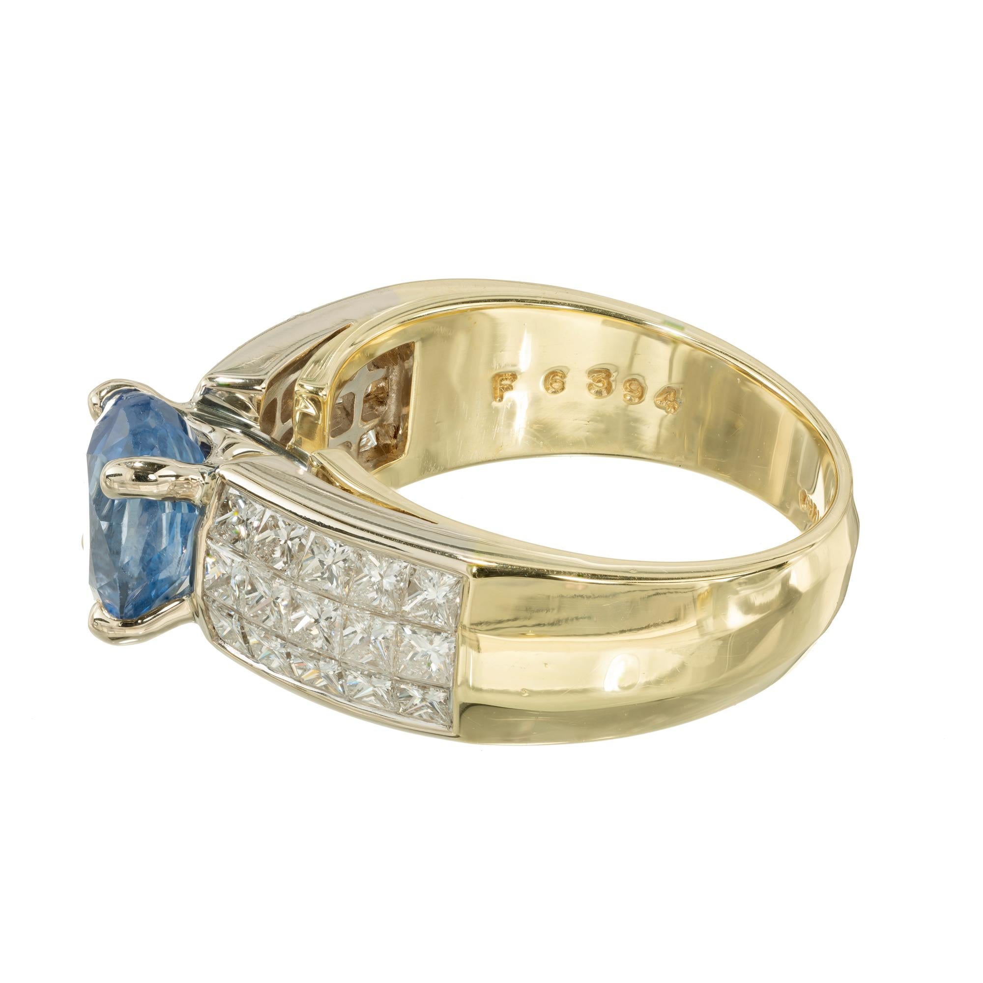 Christopher Designs GIA Certified 2.38 Carat Sapphire Diamond Gold Ring In Excellent Condition For Sale In Stamford, CT