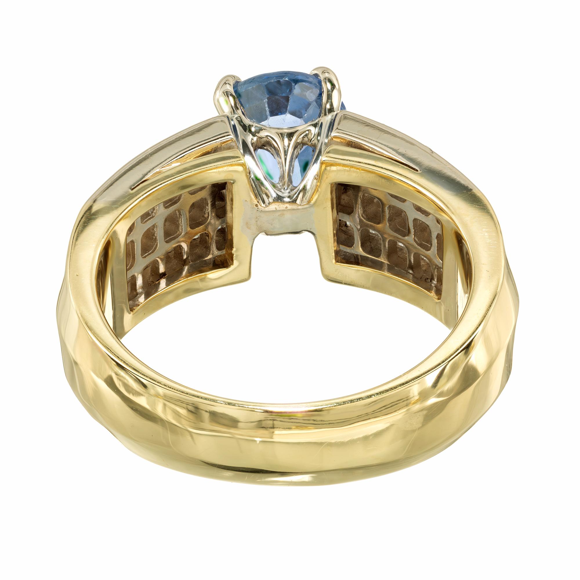 Christopher Designs, bague en or avec saphir de 2,38 carats et diamants certifiés GIA Pour femmes en vente
