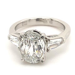 Christopher Designs L'Amour Crisscut 2.01 ct Oval Classic Three Stone Diamond