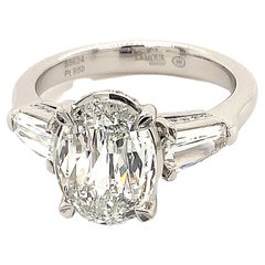 Christopher Designs - L'Amour Crisscut - Diamant ovale classique à trois pierres de 2,01 carats
