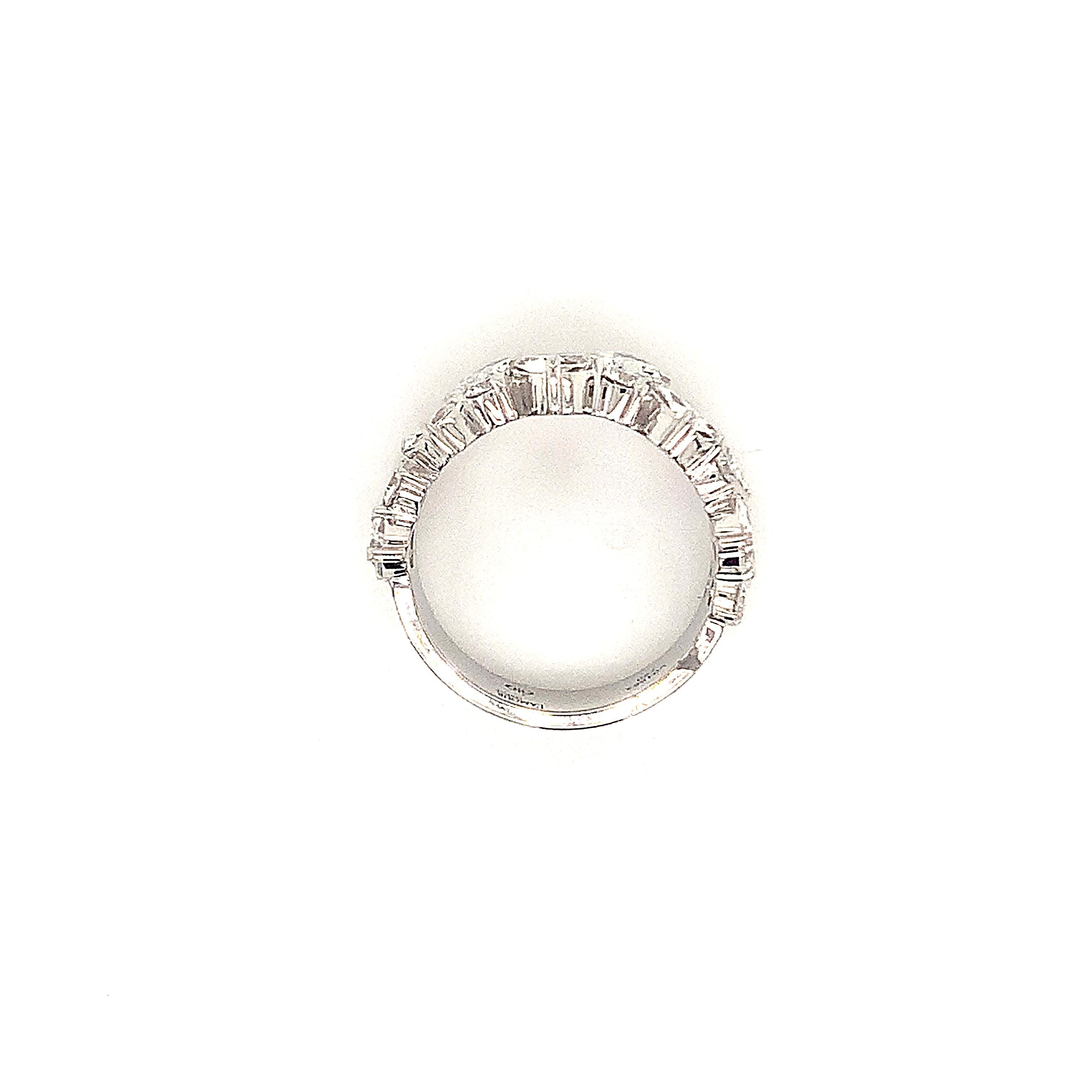 Modern Christopher Designs L'Amour Crisscut 7 Diamond Band 18K White Gold For Sale
