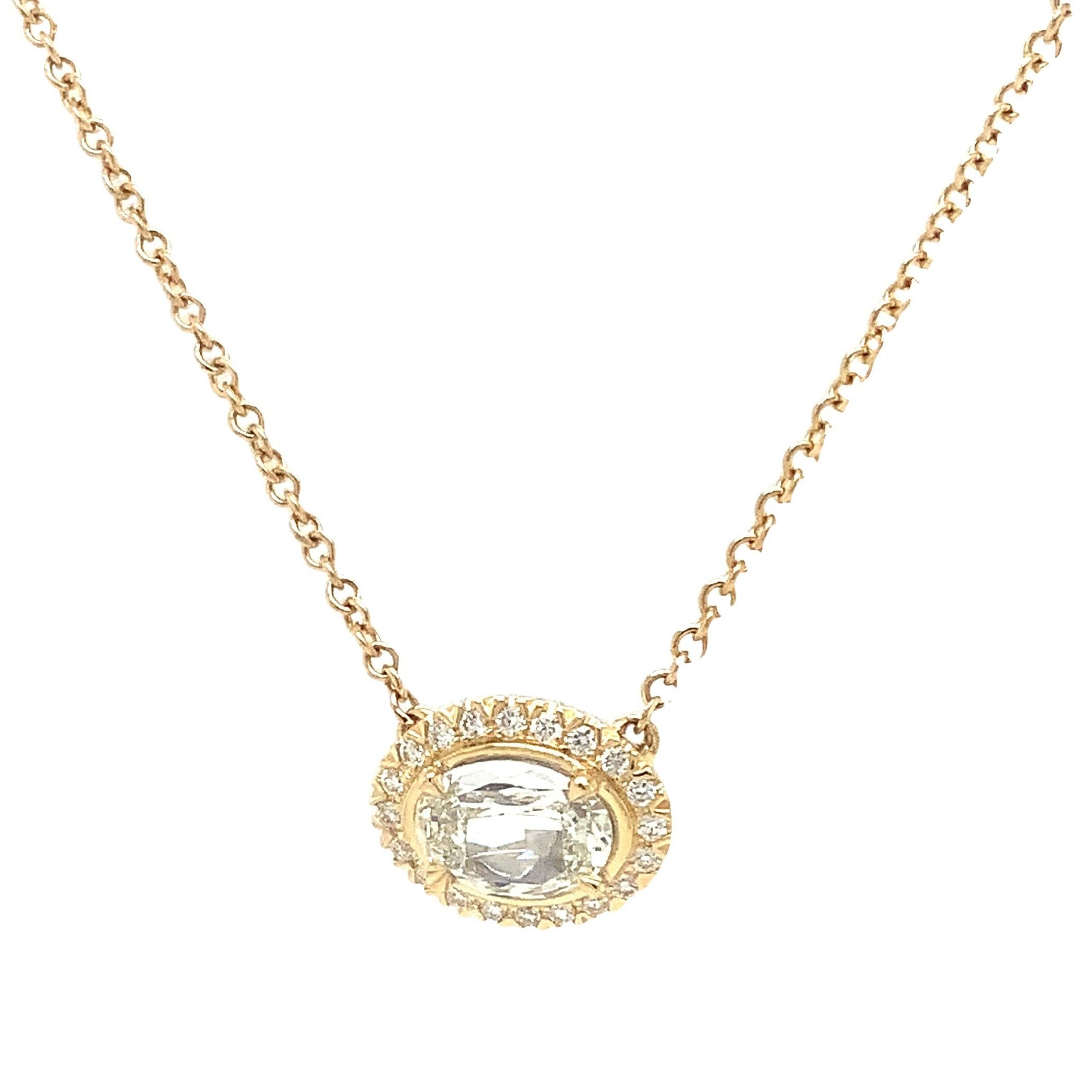 Christopher Designs L'Amour Crissscut Diamond East West Halo Pendentif en 18 carats  en vente 4
