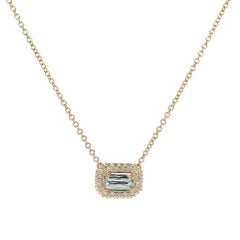 Christopher Designs L'amour Crisscut Diamond East West Halo Pendant Set in 18k